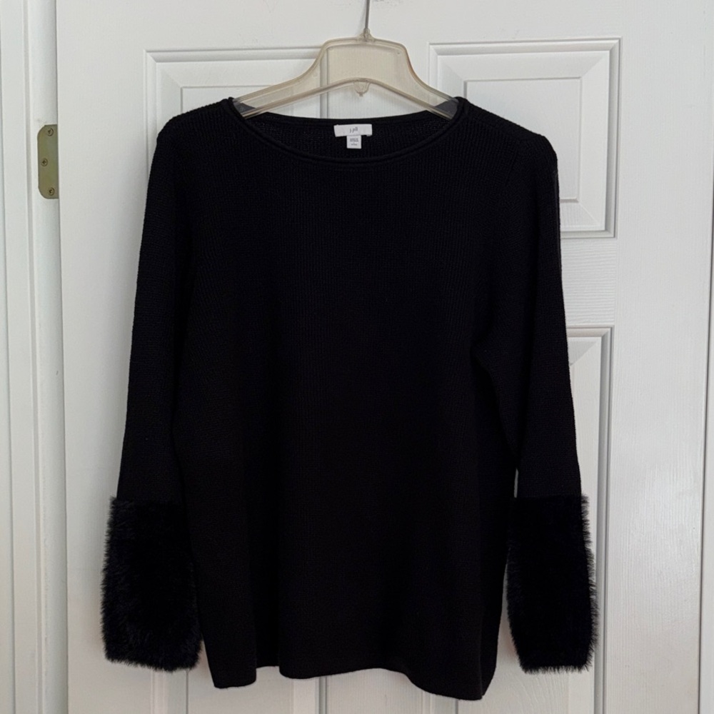 J. Jill Sweater with Faux Fur Cuff